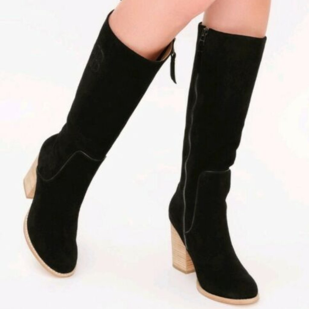 New $298 Anthropologie X Bill Blass Boots Black Leather Boots Sz 6